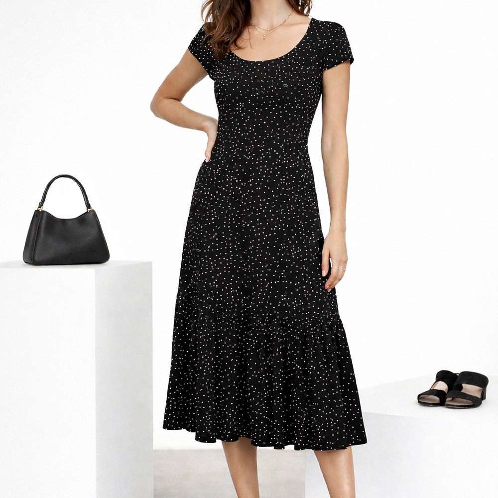 Elegant Black Polka Dot Dress Other Stories